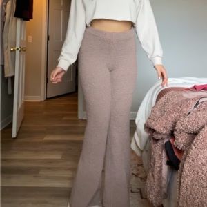 Garage Size M Fleece Pants in Brown/Teddy Bear